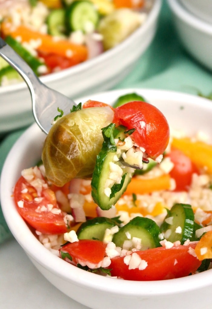 Greek Style Cauliflower Rice Salad