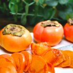 Sliced persimmons for eating or using on salads.