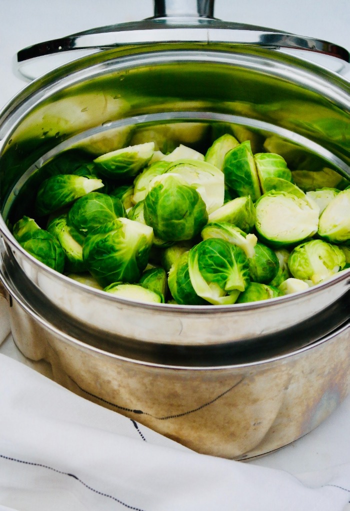 Steamed Brussels sprouts ready to be used for eating or cooking. 