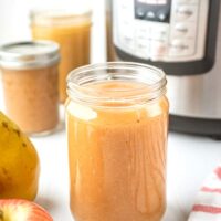 Here is a finished mason jars of applesauce made in an Instant Pot.