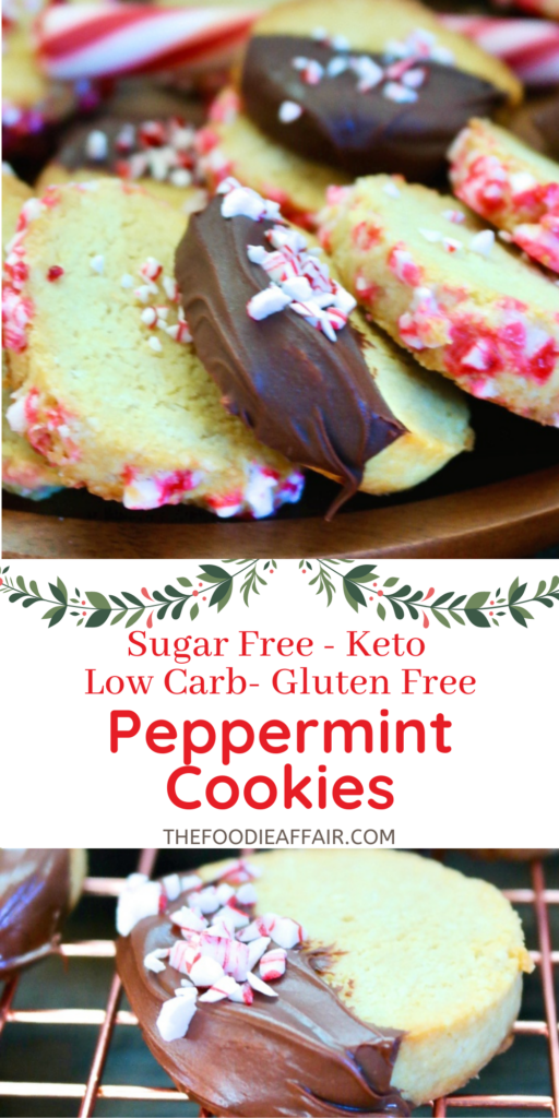 Slice and bake peppermint Christmas cookies made two ways! These are sugar and grain free cookies are the perfect addition to your holiday cookie tray. 