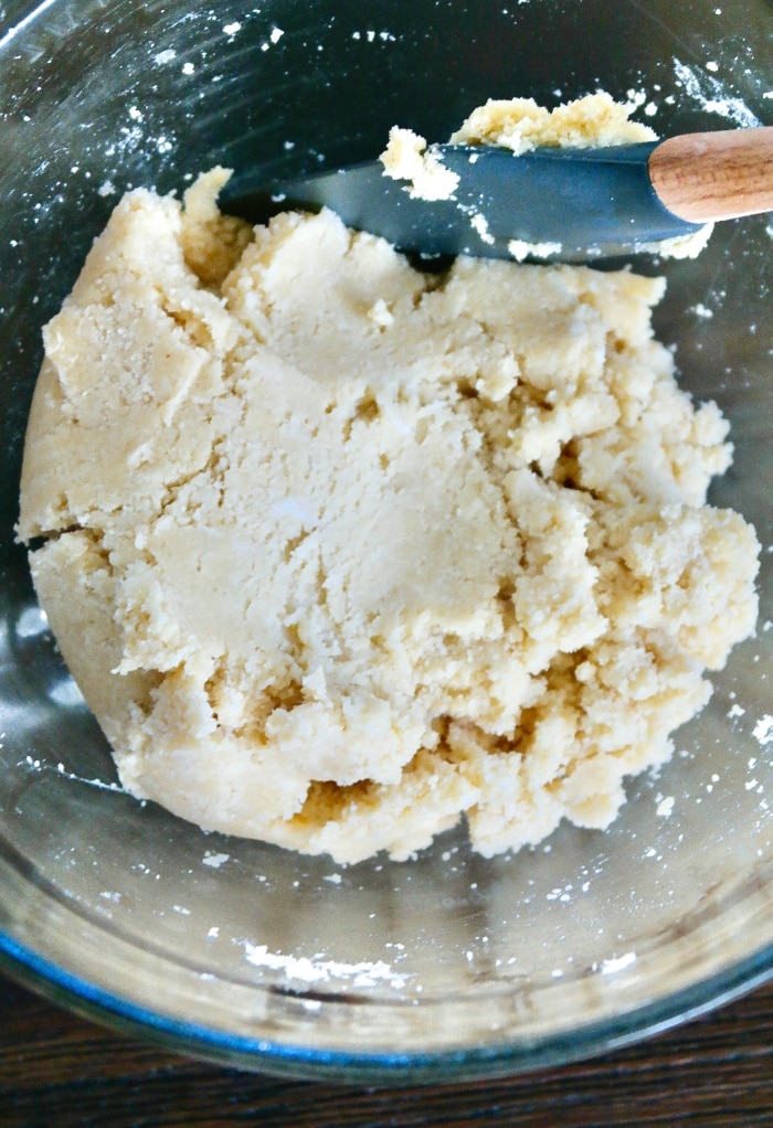 Low carb cookie dough in a mixing bowl. 