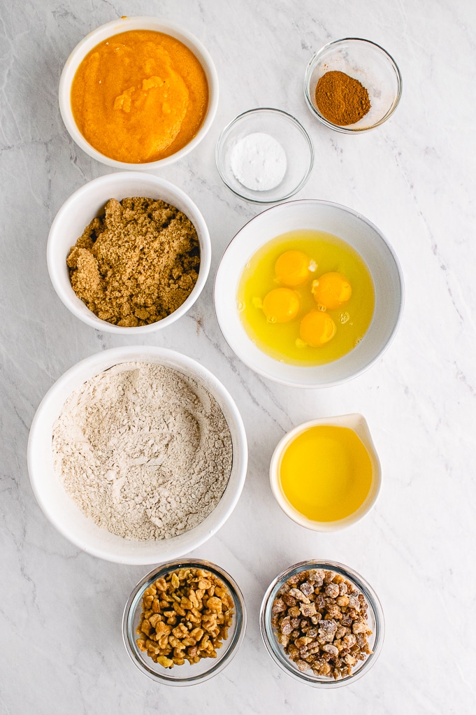 Ingredients to make persimmon quick bread. 