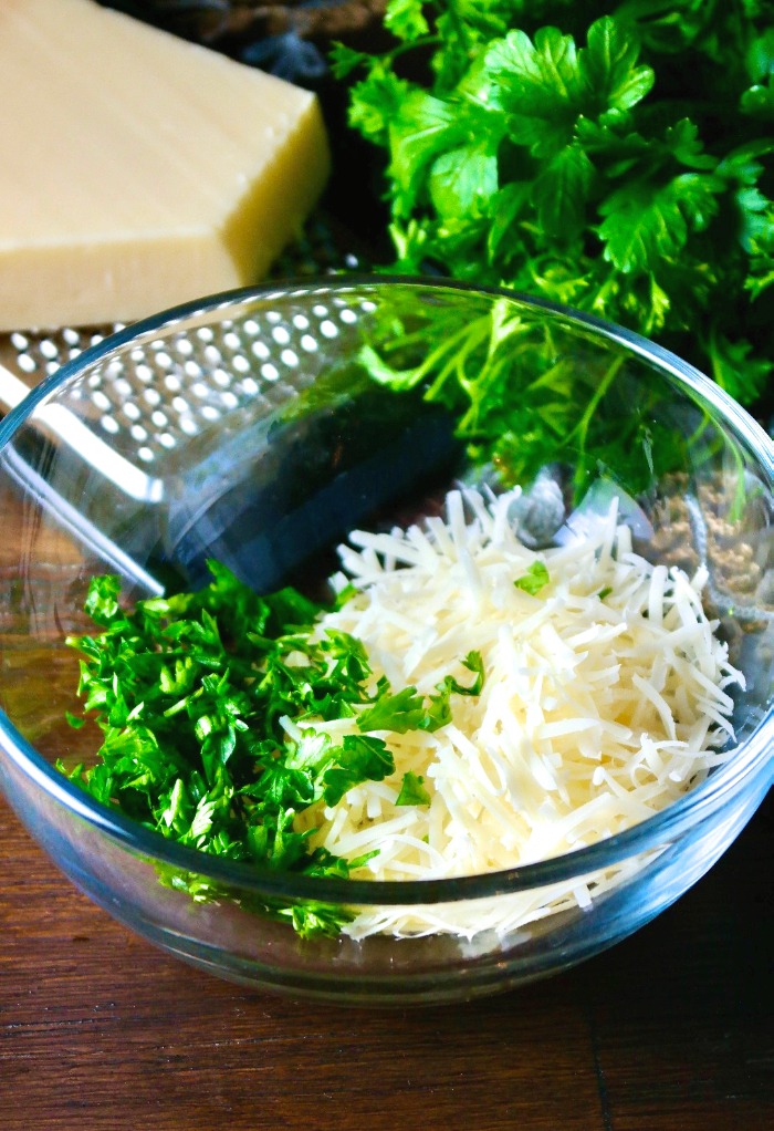 Parmesan cheese and parsley for potatoes. 