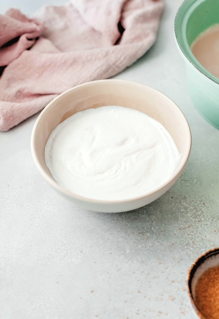 Fresh whipped cream to top on latte coffee drinks.