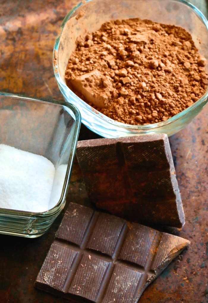 Ingredients to make keto hot chocolate.