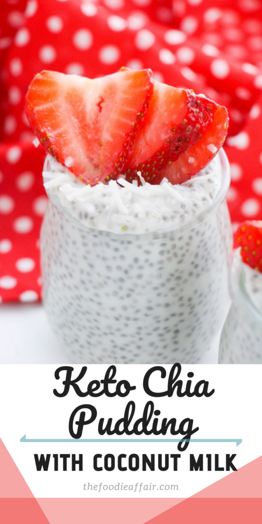 Easy Keto chia pudding recipe made with coconut milk, vanilla extract, sugar free sweetener and of course those nutritional chia seeds. 