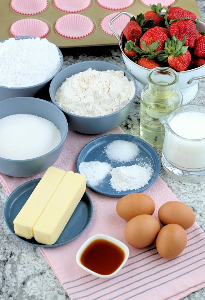 Ingredients to make sugar free cupcakes. 