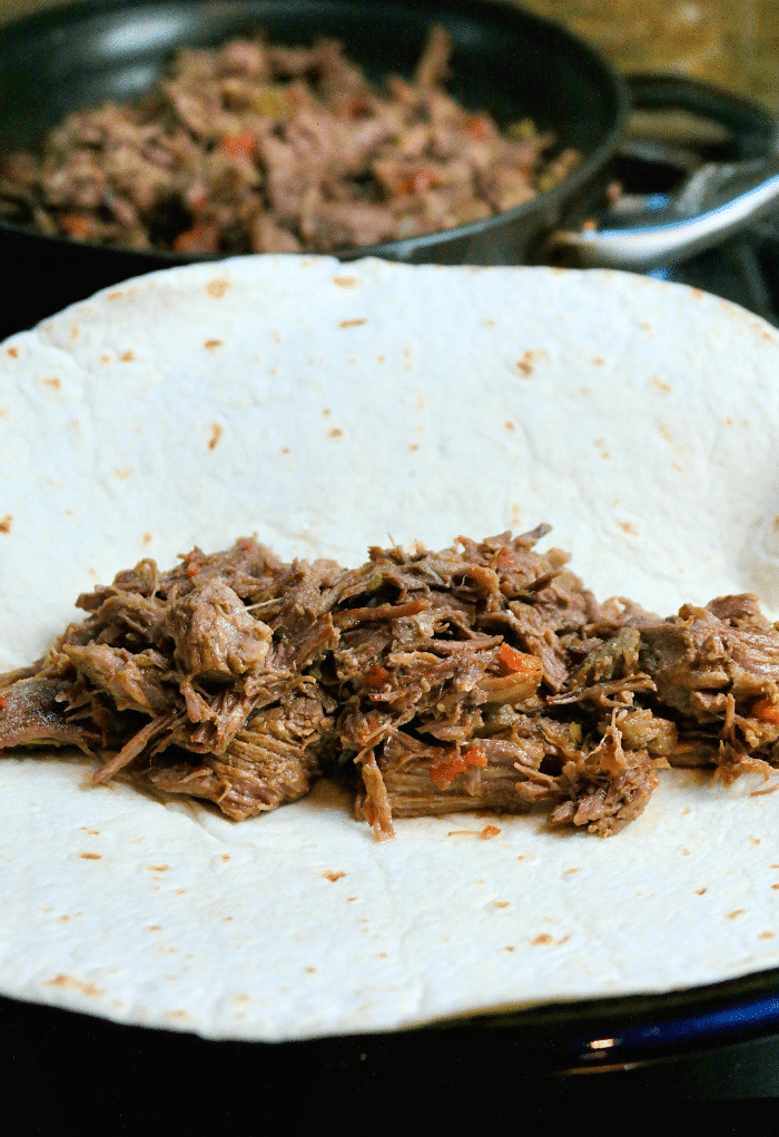 Slow Cooker Shredded Beef Chimichanga Recipe - My Natural Family