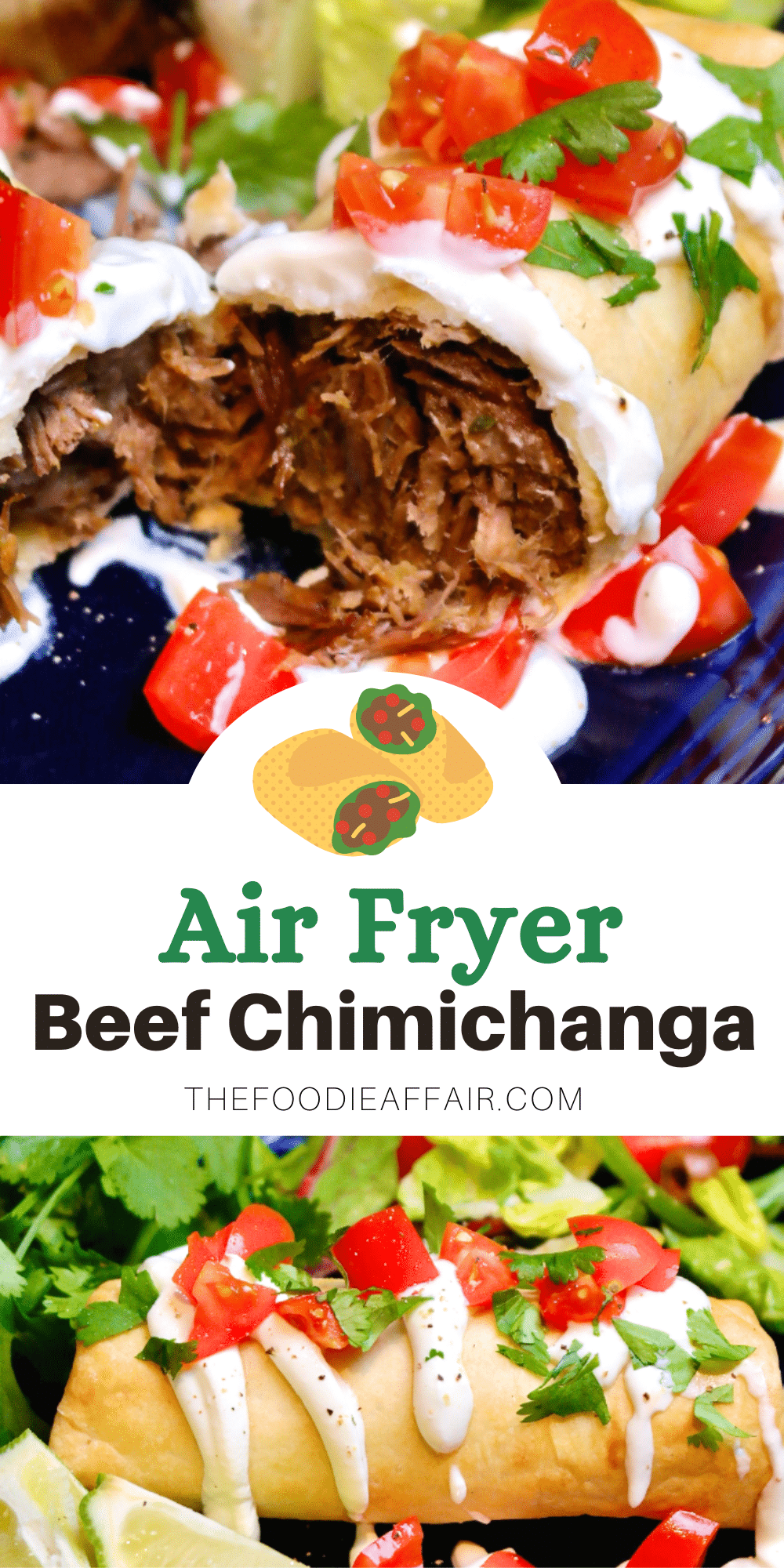 Air Fryer Shredded Beef Chimichanga Recipe The Foodie Affair