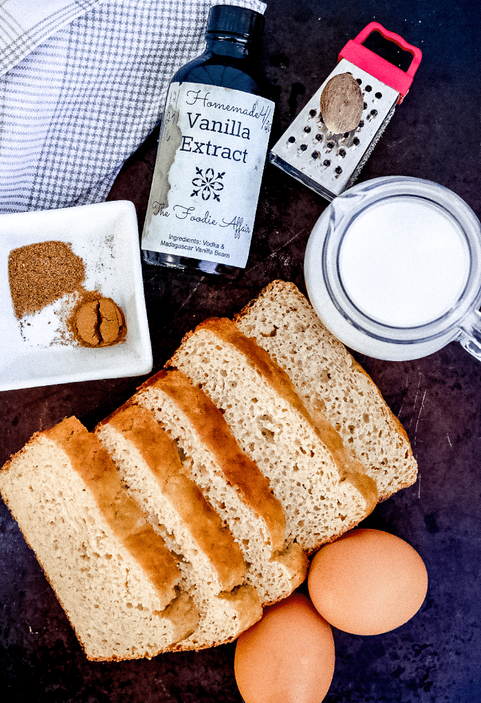 Ingredients to make keto French toast. 