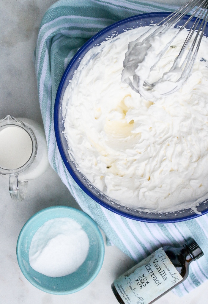 Ingredients for homemade whipped topping.