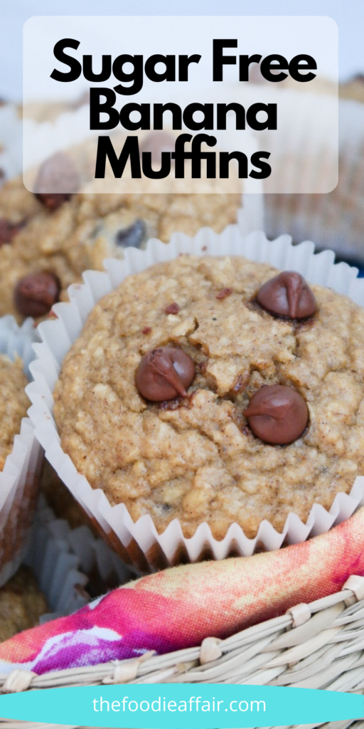 Sugar free muffins with banana and peanut butter makes a great breakfast or snack. #muffins #sugarfree