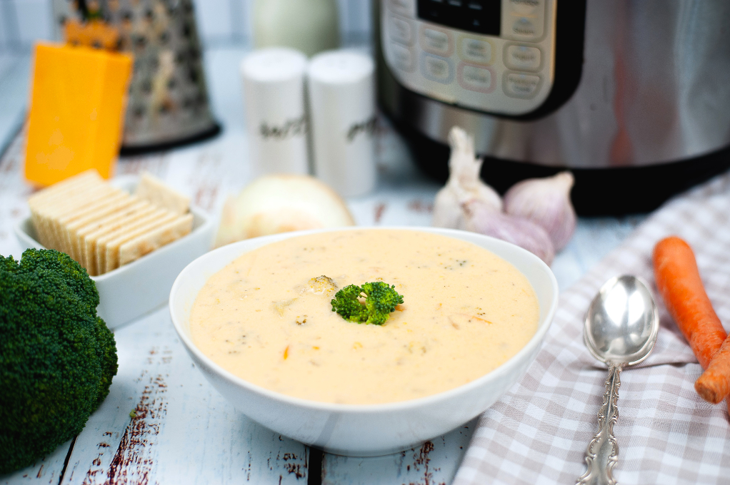 Homemade Broccoli Cheese Soup made in an Instant Pot.