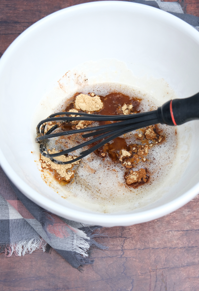 Spices added to browned butter.