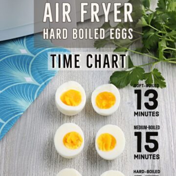 Air fryer hard boiled eggs cooking time chart.