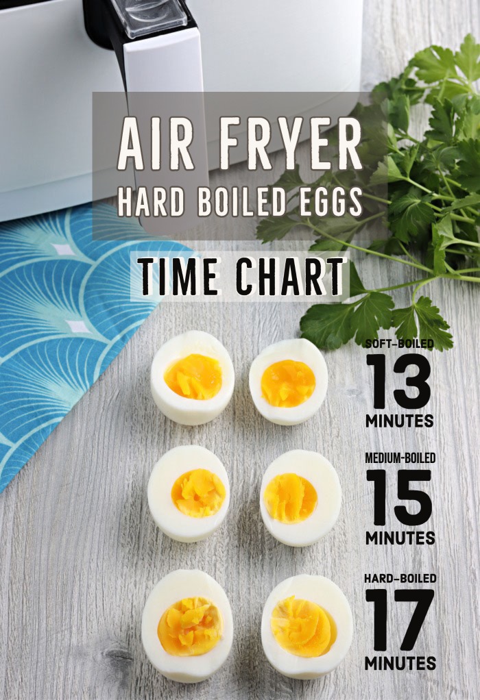 Air fryer hard boiled eggs cooking time chart. 