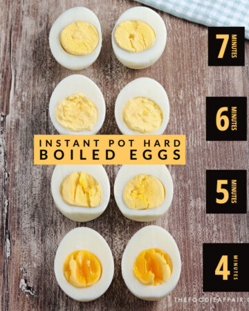 Time chart on how long to cook eggs in an Instant Pot.