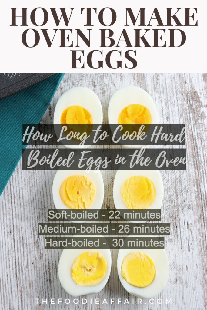 Perfectly cooked hard boiled eggs in the oven. Cook soft, medium or hard by placing in a muffin tin. Eat as they are or add in recipes. #HardBoiledEggs #OvenCookedEggs #LowCarb #keto #DIY 