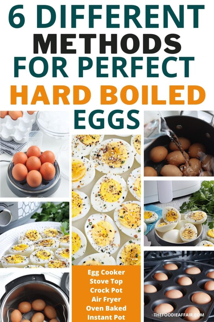 6 different methods to make hard boiled eggs. 