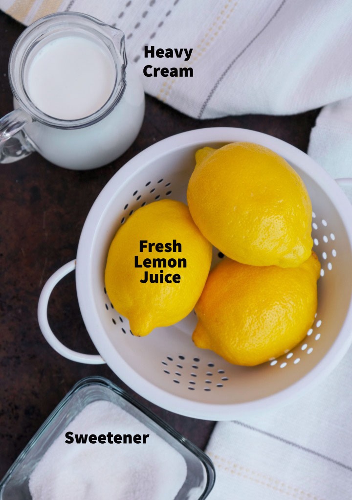 Ingredients to make lemon posset. 