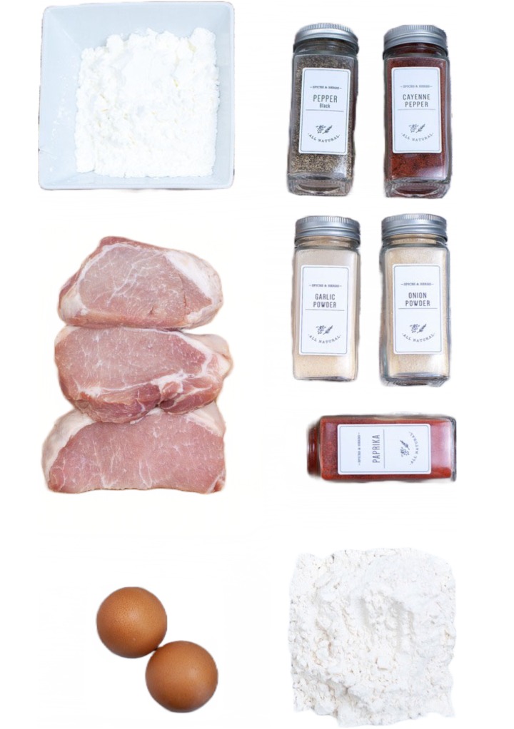 Ingredients to make Instant Pot Air Fryer Pork Chops.