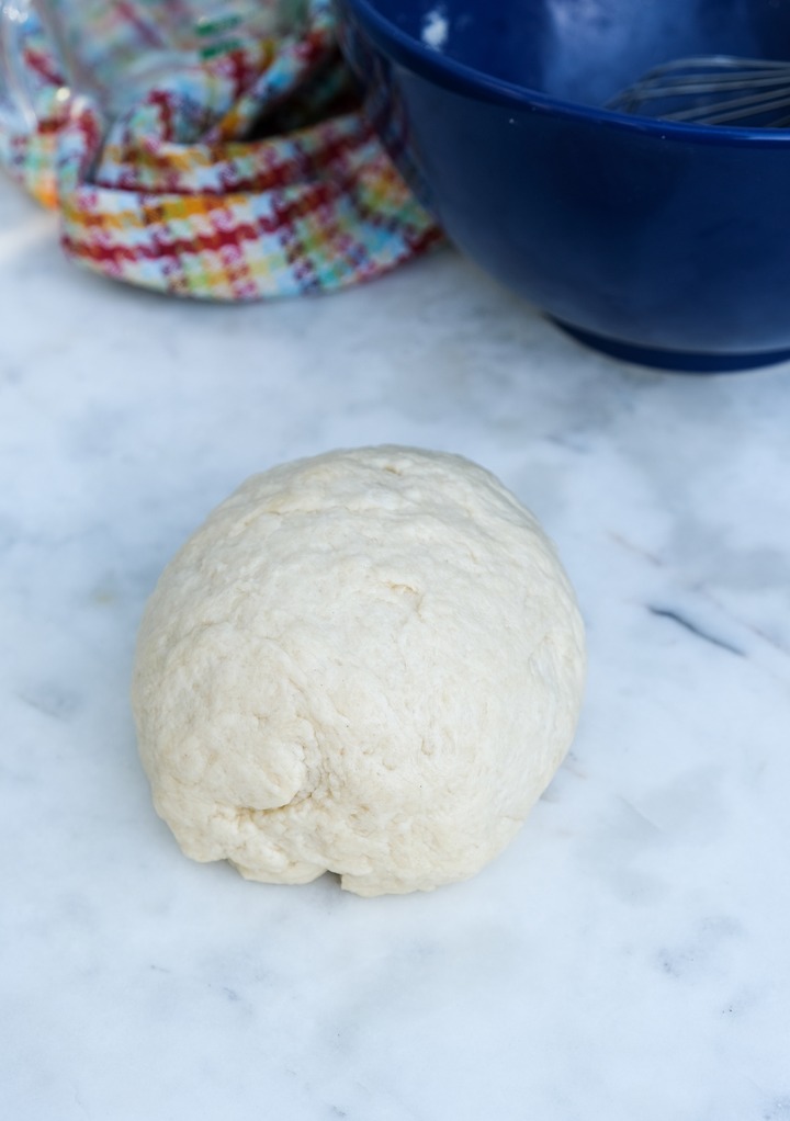 Round ball of dough to make homemade tortillas.