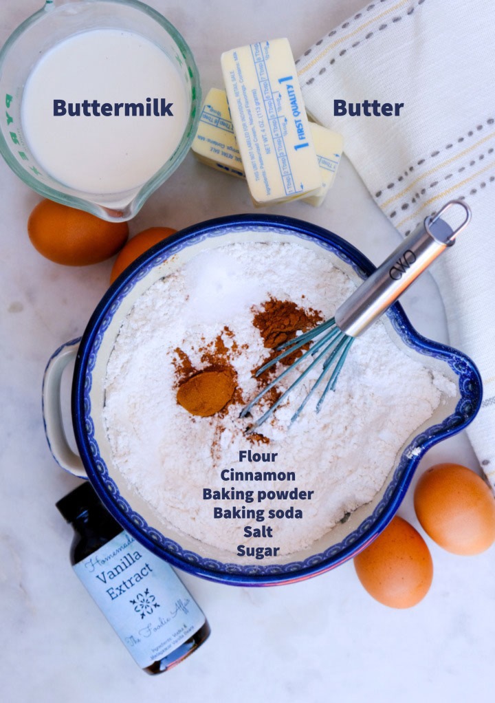 Ingredients to make churro cupcakes. 