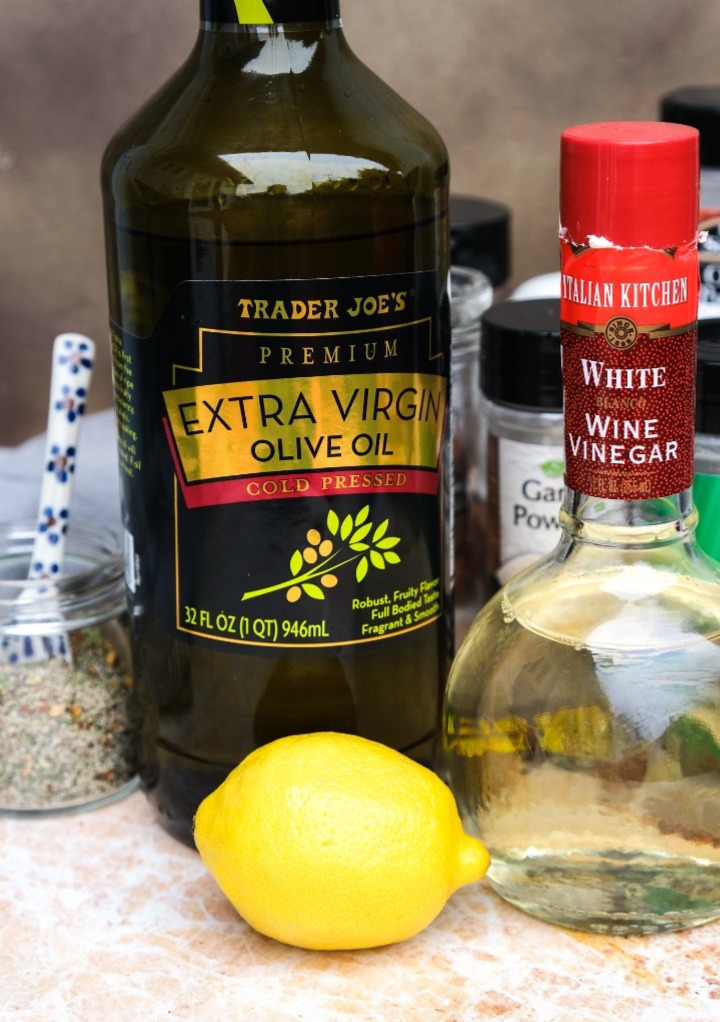 Ingredients to make Italian Dressing.