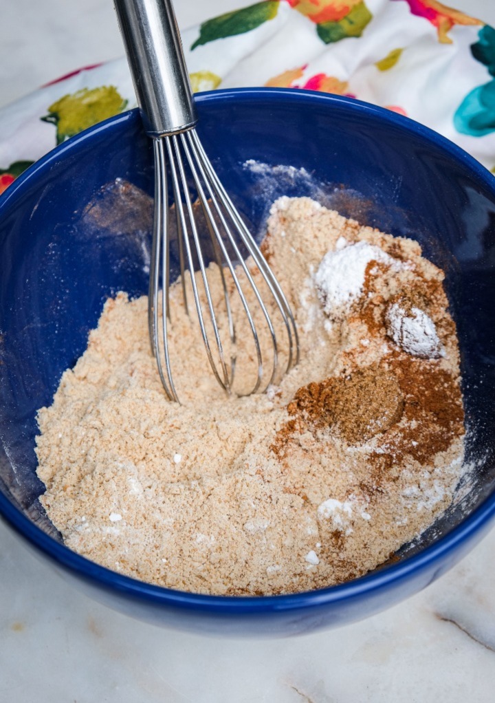 Ingredients to make a grain free crumble topping. 