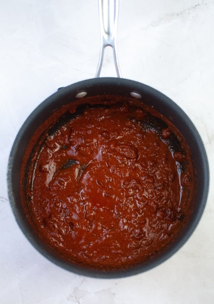 chipotle sauce in a saucpan. 