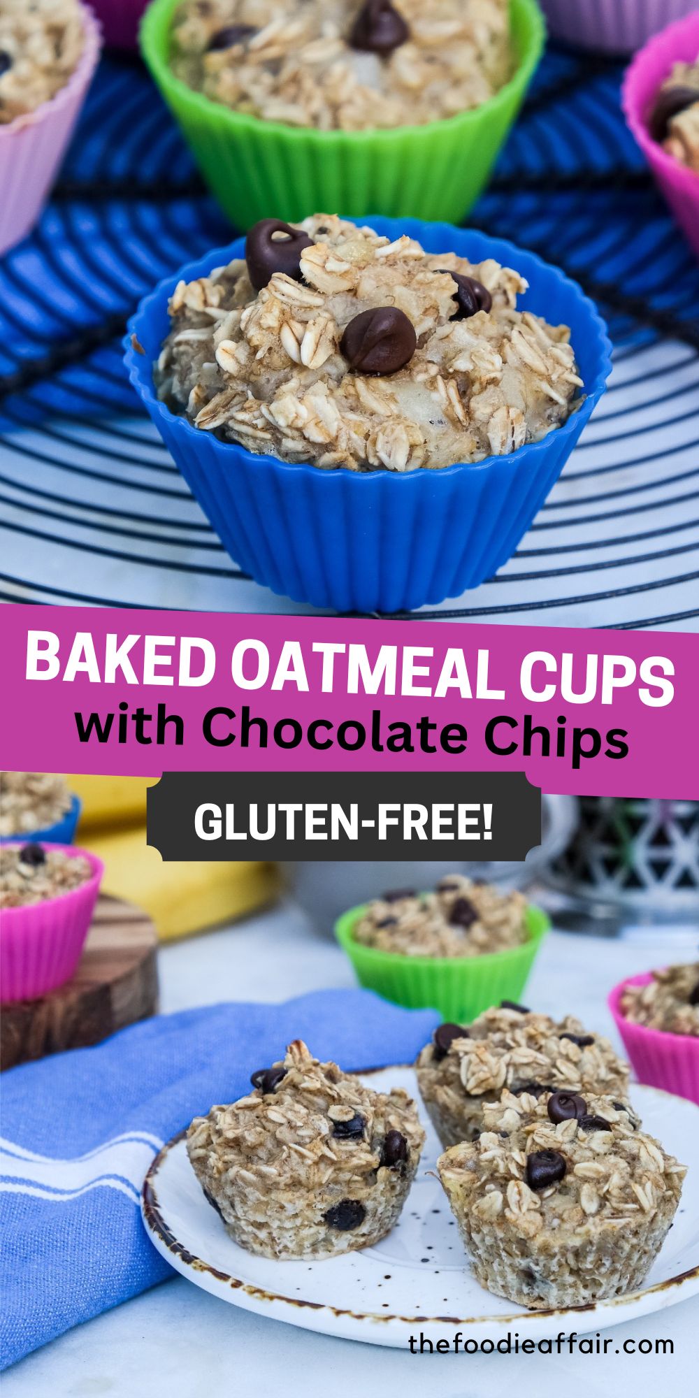 Healthy Tender Baked Oatmeal Cups Recipe with Banana The Foodie Affair