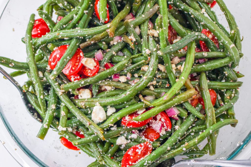 Green bean salad with balsamic dressing.