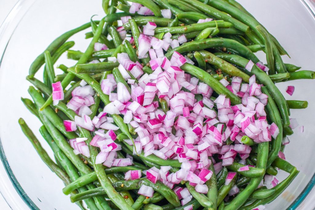 Salad with diced onions.