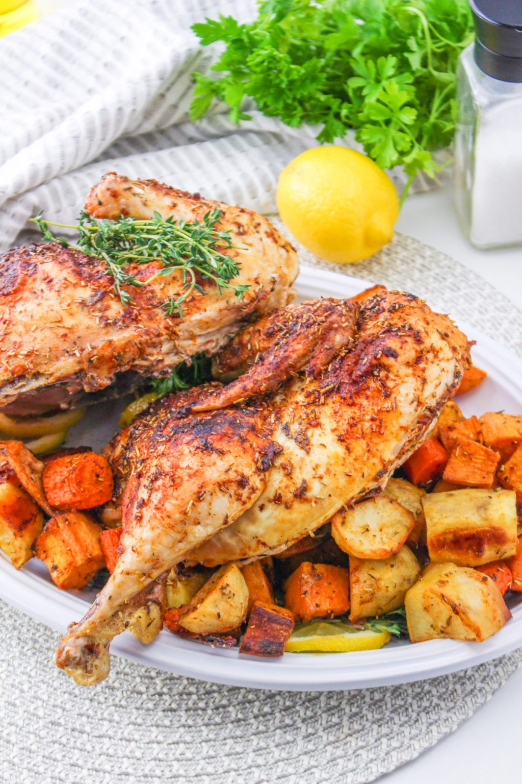 Easy Sheet Pan Roasted Half Chicken Recipe - The Foodie Affair