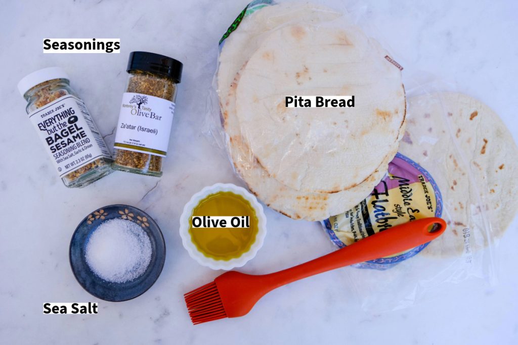 Ingredients need to make air fryer pita chips.