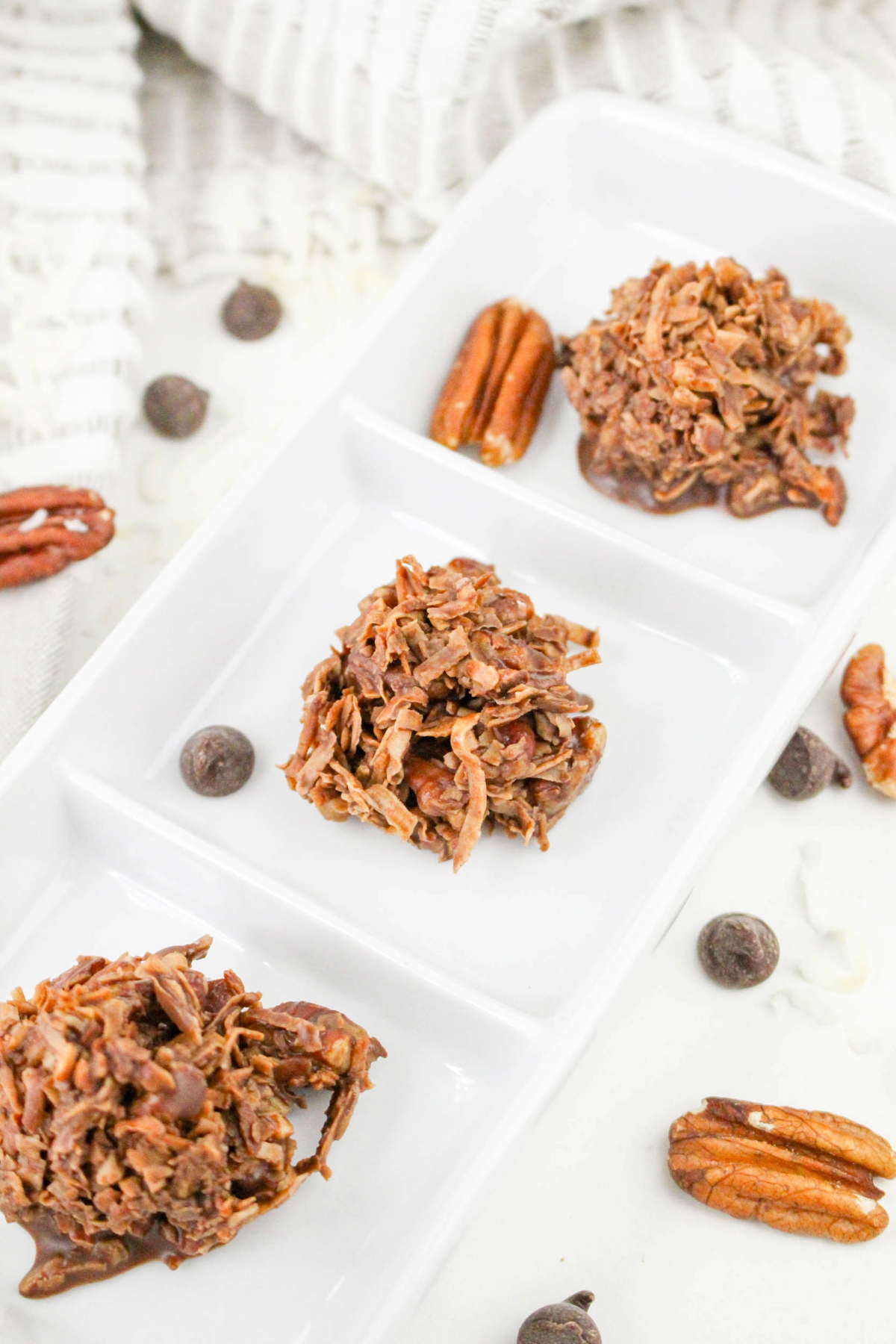 Keto coconut cluster on a plate.