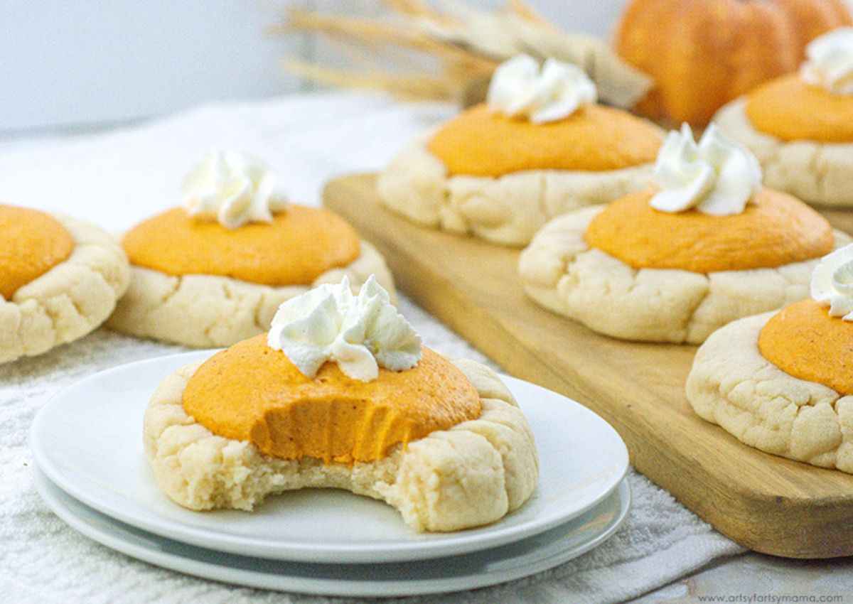 Pumpkin pie cookies on a small plate.