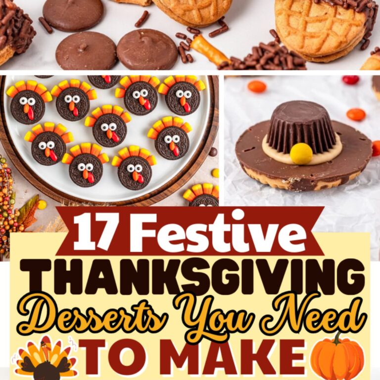 Collage of thanksgiving desserts.