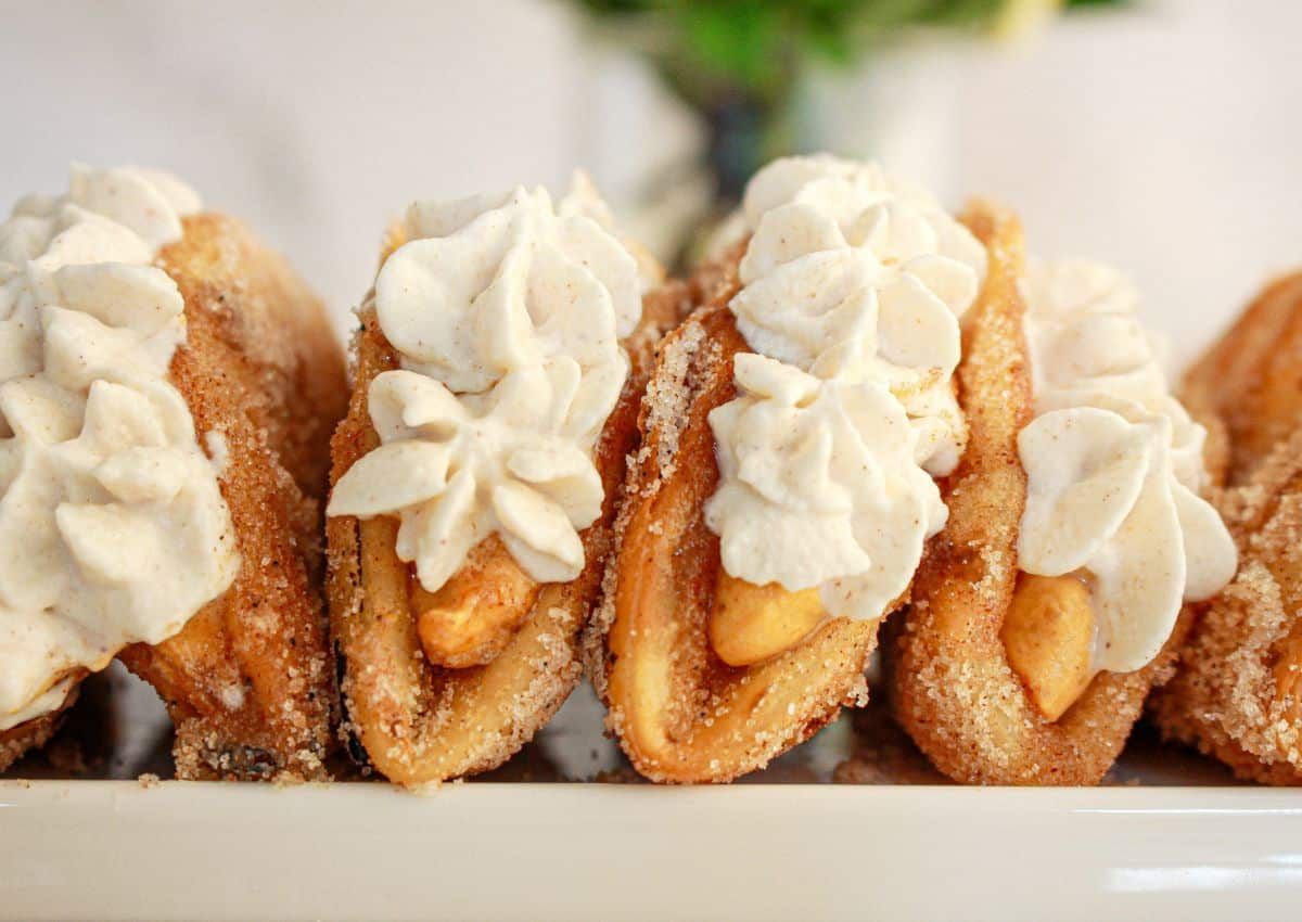 Pumpkin tacos on a platter.