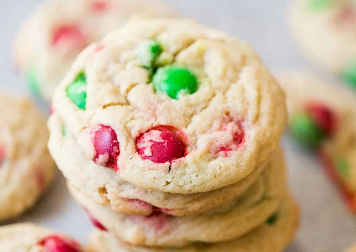 Christmas cookies on plate.