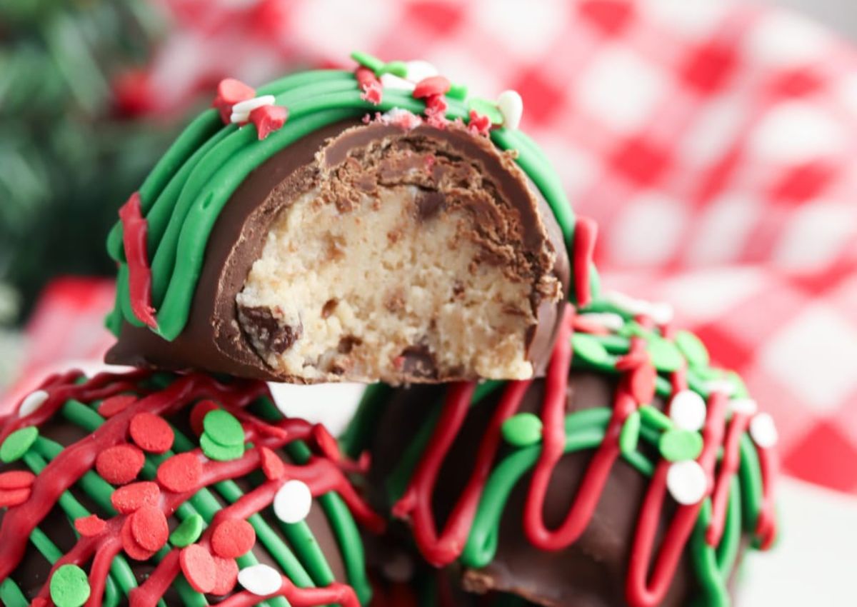 Cookie Dough bites stacked