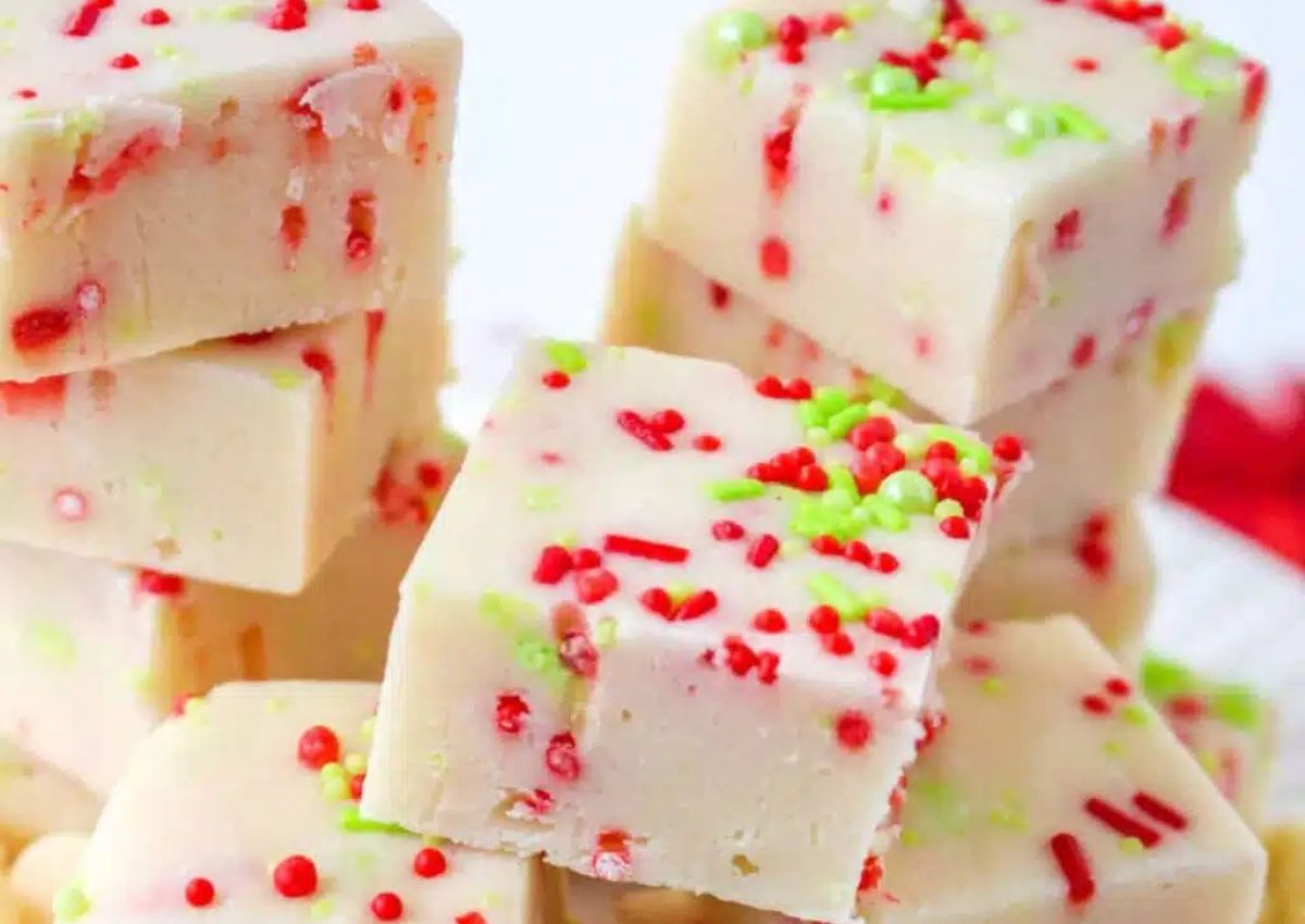 Christmas cookie fudge stacked