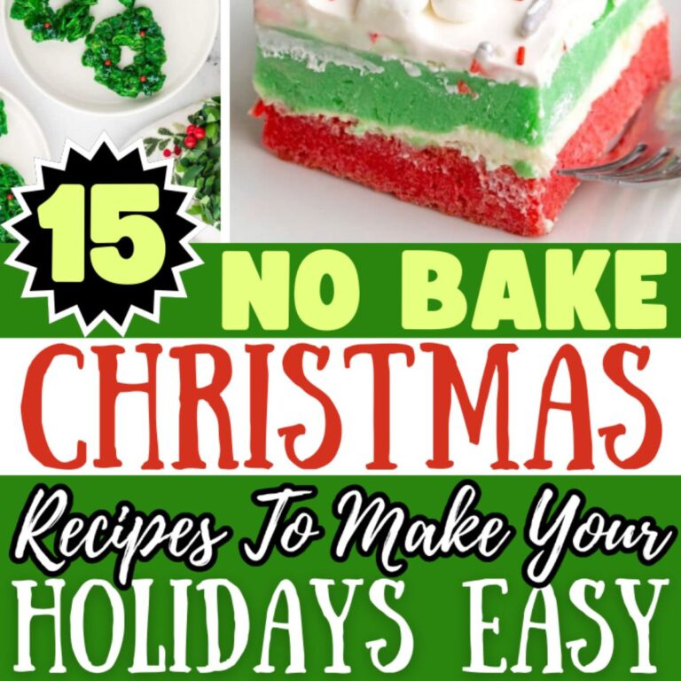 Collage of no bake Christmas recipes.