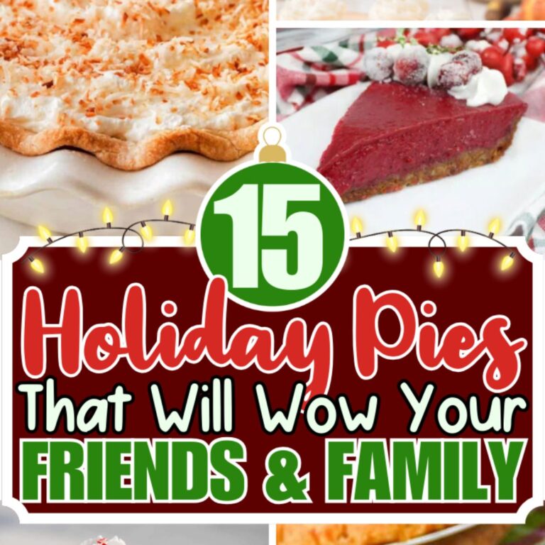 Collage of holiday pie recipes.
