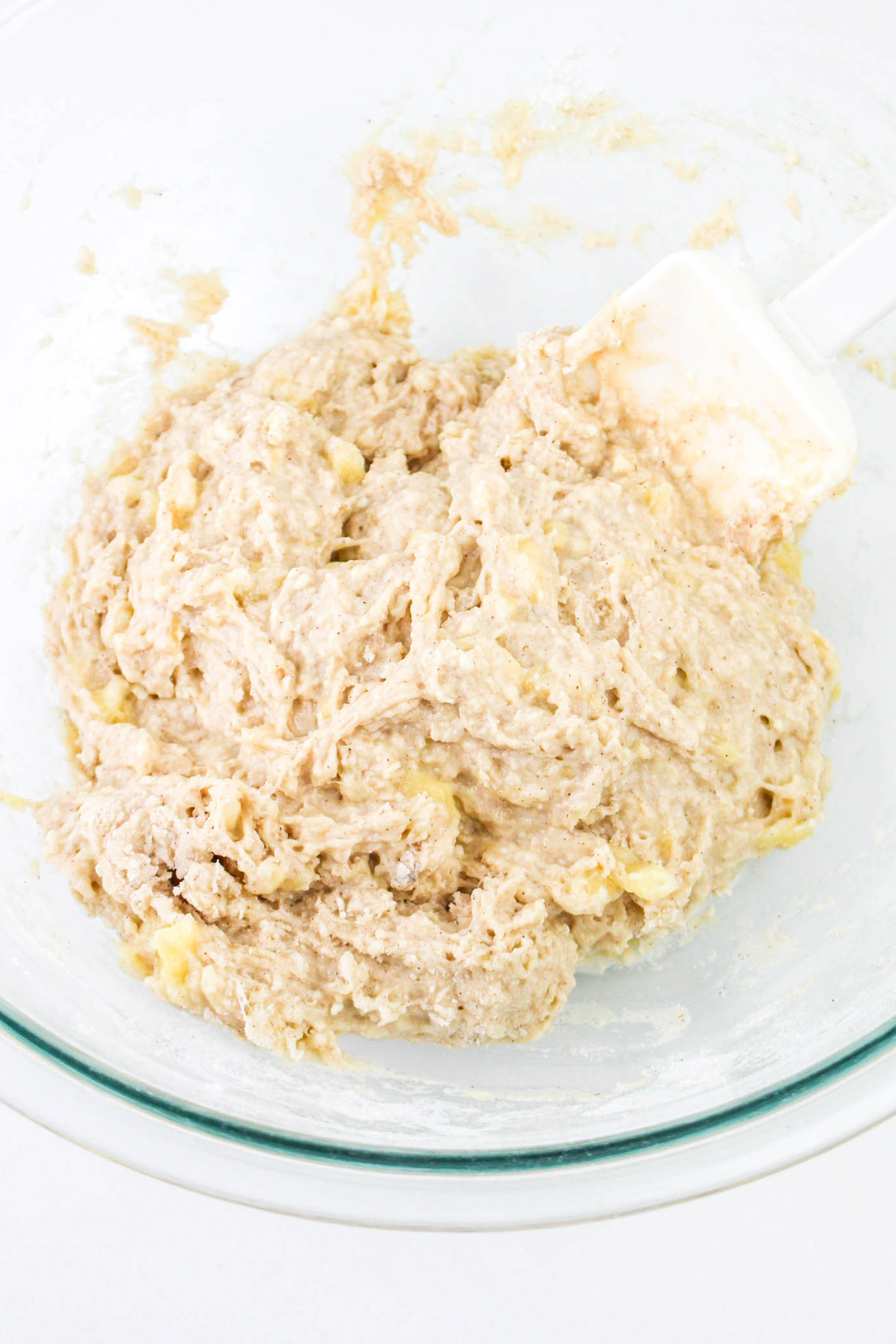 Scones dough in a mixing bowl before shaping and baking.
