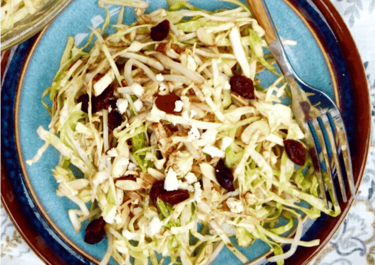 Bowl of cabbage salad.