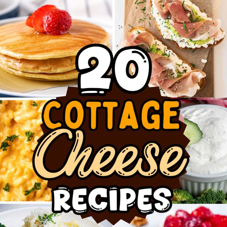 Collage image of cottage cheese recpies