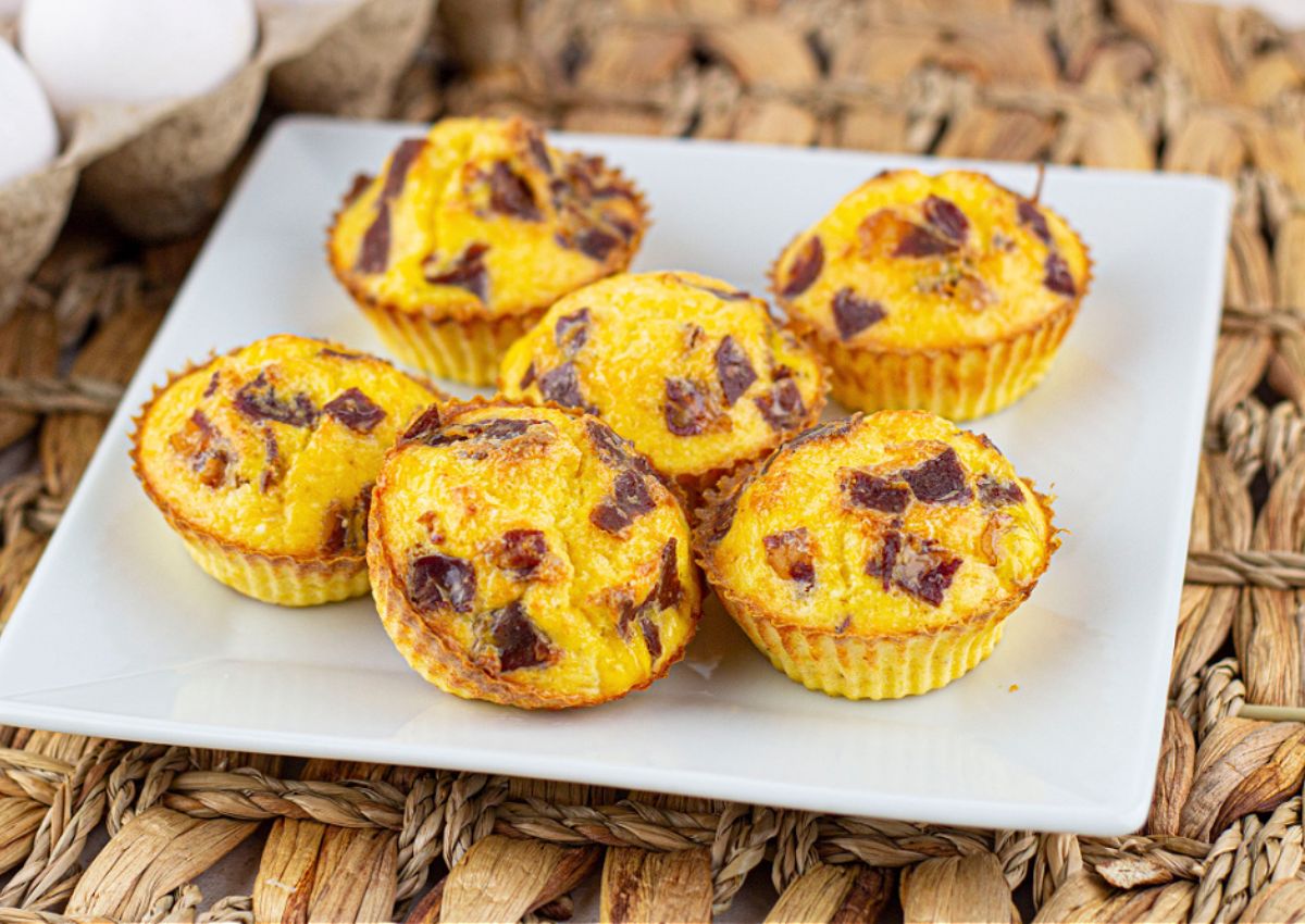 Egg bites on a plate.