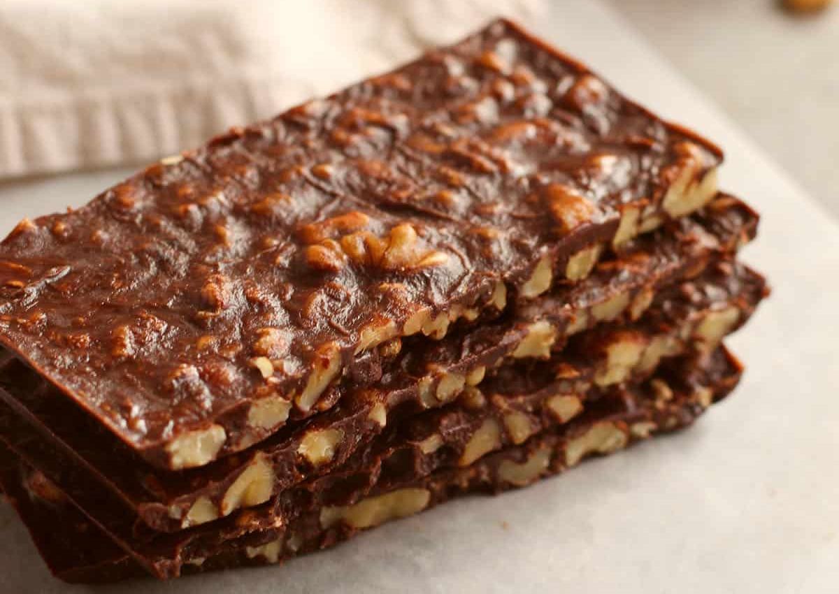 Keto crunch bars on a plate.